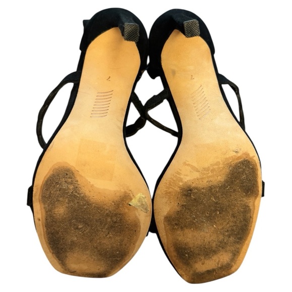 Paige Heeled Black Strappy Sandals - Picture 5 of 5